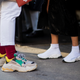 MILAN, ITALY - JANUARY 13: Guests wearing Balenciaga sneakers seen outside Dolce & Gabbana during Milan Men's Fashion Week Fall/Winter 2018/19 on January 13, 2018 in Milan, Italy. (Photo by Christian Vierig/Getty Images)